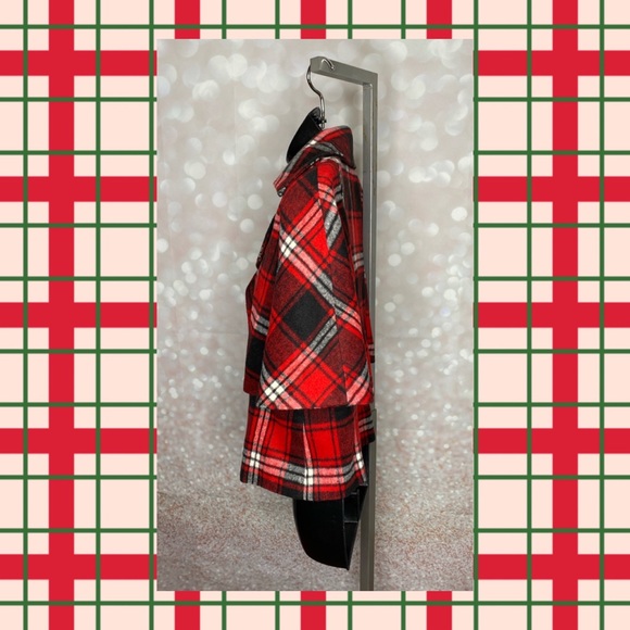💝👼😇 TWENTY-ONE Red Plaid Cape/Short Coat - Size S/P - Picture 5 of 11